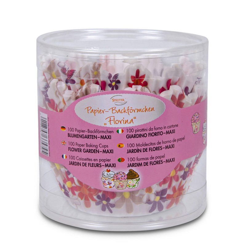 Staedter Maxi Flower Garden Paper Baking Tray, Multi-Colour, 50-Piece