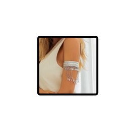 Cubahop Retro Egyptian Open Arm Chain Multi Layer Tassel Pendant Armband Chain Upper Arm Bracelet for Women (Silvery)
