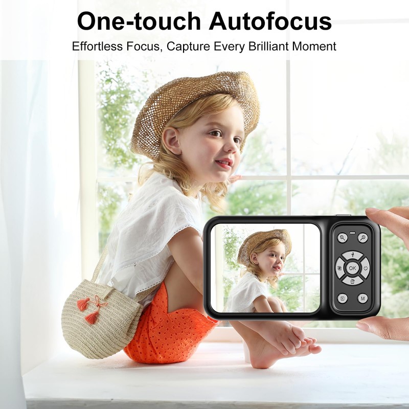 QUOLODOO Digital Camera, 4K 64MP Dual Screens Camera, 18X Zoom,