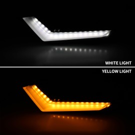 SAUTVS LED Turn Signal Fang Lights DRL Daytime Running Lights with White Yellow Light for Can Am Defender & Defender Max 2020+ / Commander & Commander Max 2021+ Accessories(2PCS)
