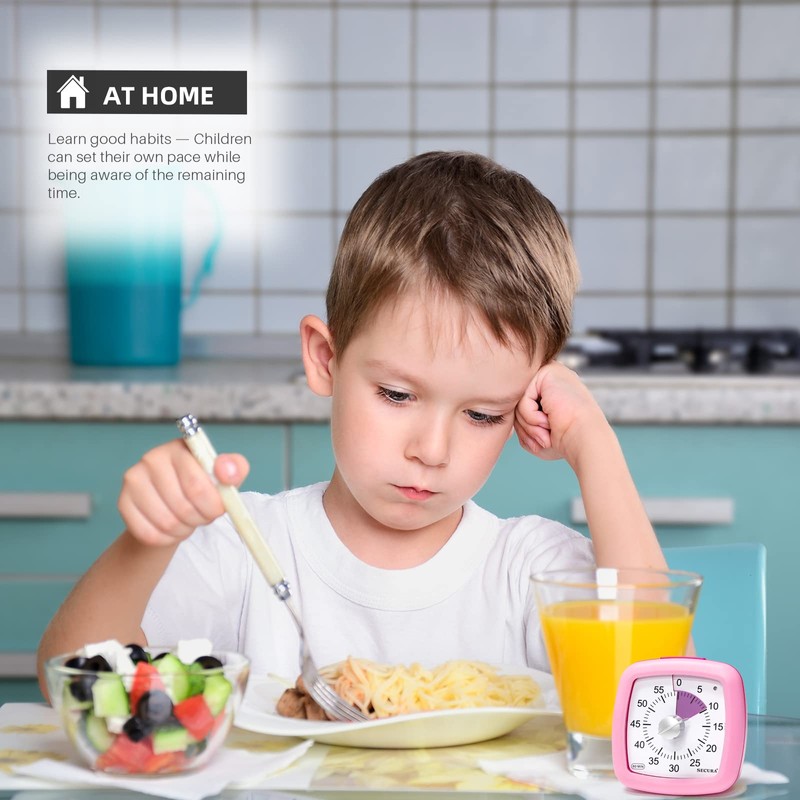 Secura 60-Minute Visual Timer, Silent Study Timer for Kids and