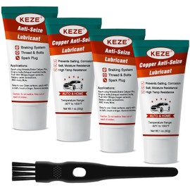 Keze Brake Grease Copper Anti Seize Lubricant Salt Moisture Protection Heat Resistant Auto Grease for Spark Plug Threads Caliper Pin Brake Pad Bolts and Nuts, 1 Oz-4 Pack