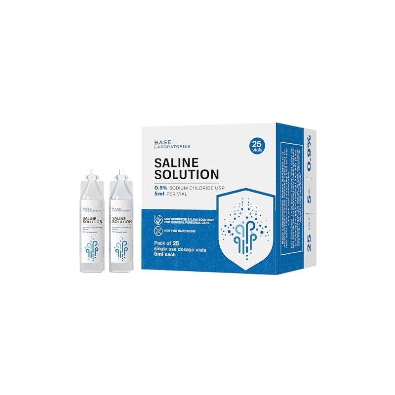 BASE LABORATORIES 0.9% Saline Solution Vials - Versatile 0.9% Sodium