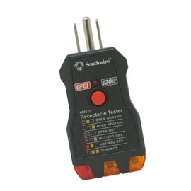Southwire GFCI Receptacle Tester - Push-Button Outlet Tester for Fast & Accurate Wiring Checks - Compact & Durable Housing - 7 Test Functions