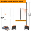 kelamayi Upgrade Broom and Dustpan Set, Self-Cleaning with Dustpan Teeth,