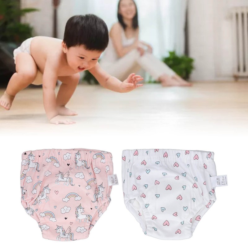 2 Pcs Toddler Training Pant Cotton Strong Absorbent Washable Reusable