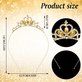 Sibba Princess Tiara Crown Headpieces Hair Hoop Tiara Gems Rhinestone Tiara Head Crown Headband for Girls Wedding Prom Party Costume Christmas Gifts(Gold)