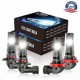 AQJ For Toyota 4Runner 2006-2022 Front 6500K LED Headlights Bulbs High Low Beam 4x