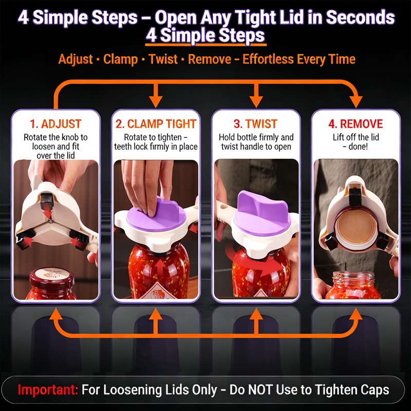 2026 New 4-in-1 Jar Opener for Seniors with Weak Hands