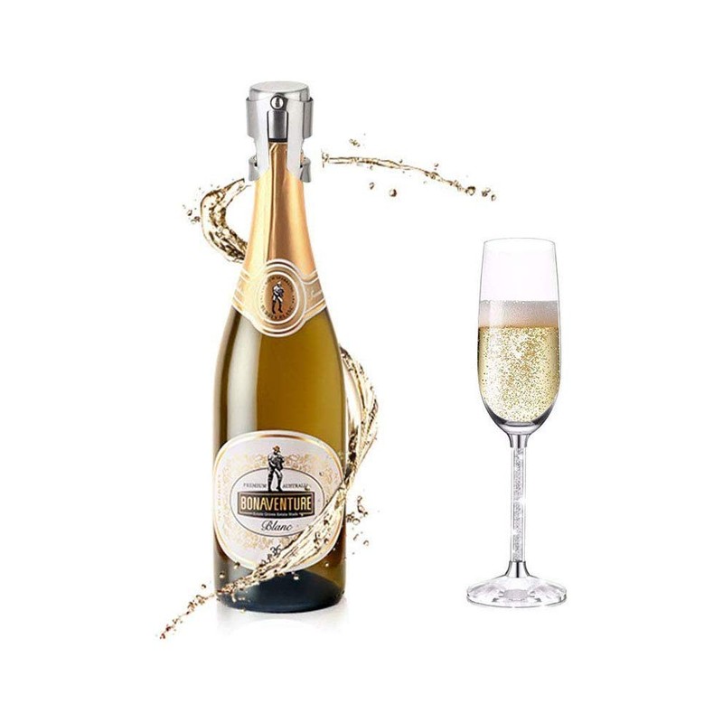 YFOX 3 Piece Champagne Bottle Stoppers Stainless Steel Vacuum Sealing