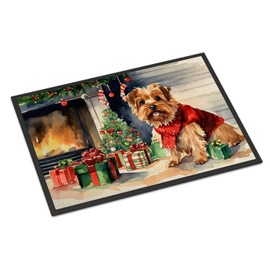 Caroline's Treasures DAC2710MAT Norfolk Terrier Cozy Christmas Doormat Front Door Mat Indoor Outdoor Rugs for Entryway, Non Slip Washable Low Pile, 18H X 27W