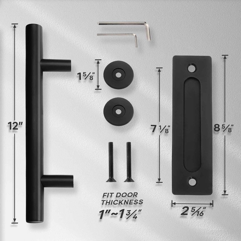 EaseLife 2 Pack 12" Sliding Barn Door Handles and Pulls,