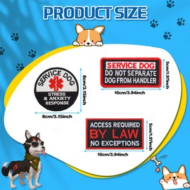 6 PCS Service Dog Patches with Removable Tactical Hook Loop Harness Velcro Dog Patch Embroidered in Training Patch Do Not Pet Patch Working Dog Patch for Vest Harnesses Collars Leashes