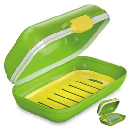 Hebterrka Travel Soap Dish, 100% Leakproof Soap Box with Lid, Travel Soap Holder, Drip Soap Dishes for Bathroom, Shower, Gym, School