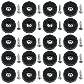 LUORNG 20PCS Screw-On Rubber Feet Round Furniture Pads Non Slip Furniture Rubber Bumper with Screws for Chair Leg Hardwood Floor Durable Floor Protector