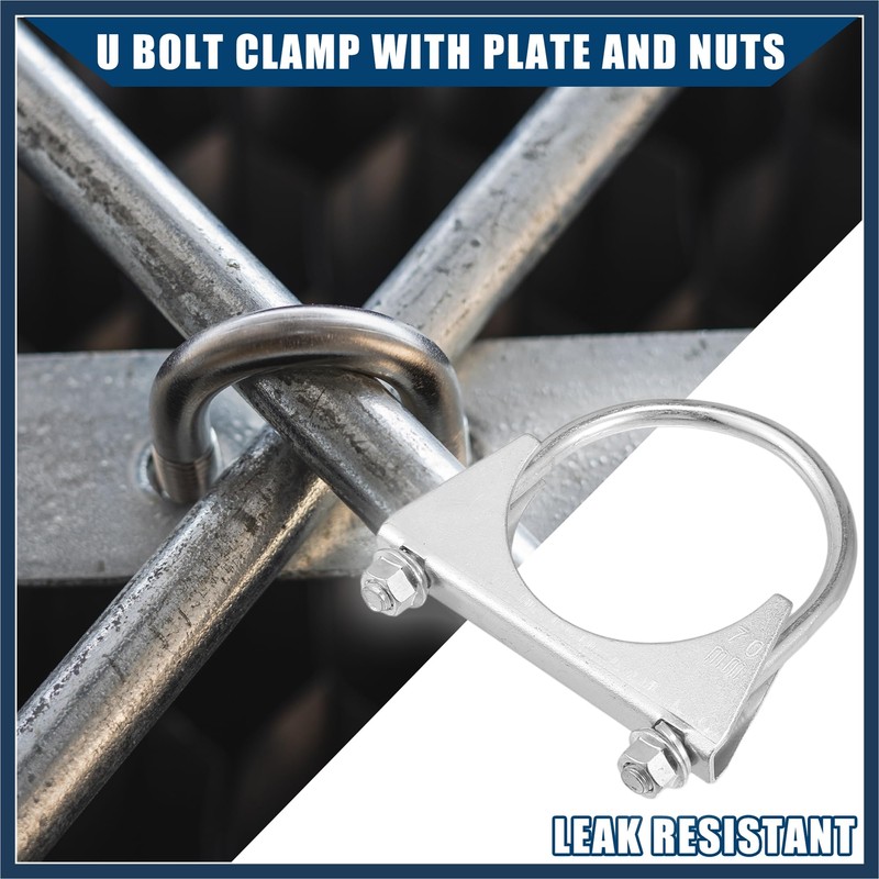 INFINAUTO Round U Bolt Muffler Exhaust Clamps for Car /
