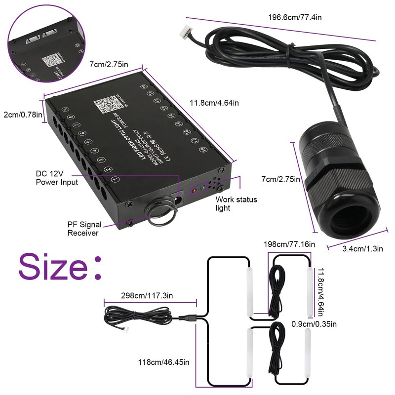 AKEPO 3in1 Fiber Optic Lights Kit APP Control Headliner Starlight,