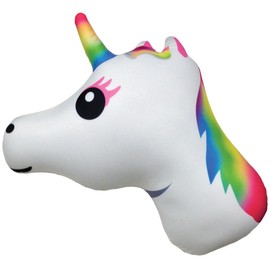 iscream X-Pressive! Emoji Rainbow Unicorn Shaped 18.5" Microbead Accent Pillow
