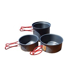 Alpine Mountain Gear 4011822 Backpacker Hard Anodized Cookset-3 pc