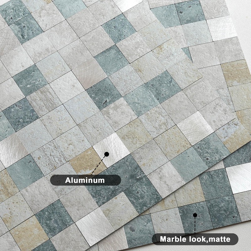 VAOVI Peel and Stick Self-Adhesive Marble Mosaic Wall Tile Backsplash