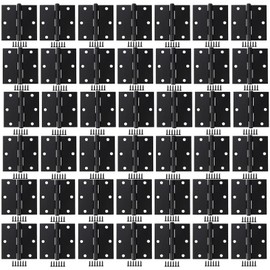 Allucky Matte Black 42 Pack 3x3 Inch Interior Door Hinges for Square Corners