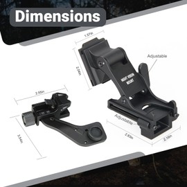 E.T Dragon New Plastic PVS14 J-Arm Night Vision Mount Supports Left Eye+Metal Rhino Arm Helmet Mount Adapter with Adjustable Lever for Hunting Night Vision PVS14
