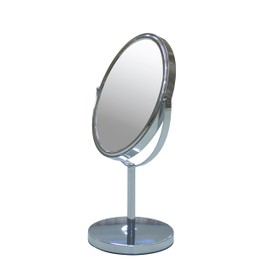 Indecor Home Free Standing Double Sided Metal Mirror, Oval, Chrome