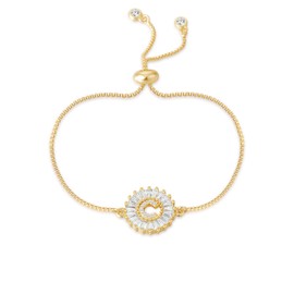 COTTVOTT Charms Initial Letter Bracelet Women A-Z Alphabet Adjustable Chain Bracelets 4 Colors (C, Gold Color)