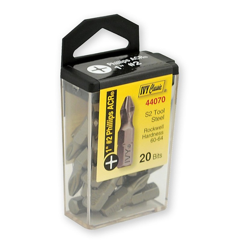 IVY Classic 44070 1-Inch #2 Phillips Ribbed Insert Bit, Impact