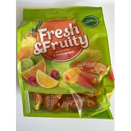 Wawel Fresh & Fruity Jellies - Orange, Pineapple, Lemon, Lime Flavors 8.64oz/245gram Bag
