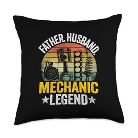 Garage & Classic Car Mechanic Gifts For Men Father Husband Legend Garage Car Guy Dad Mechanic Throw Pillow, 18x18, Multicolor