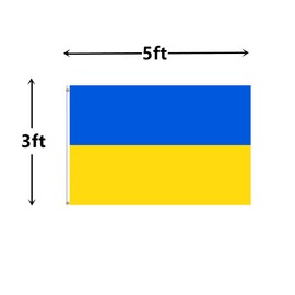 LUCKGEEY Ukraine Flag 3x5FT for Indoor Outdoor, Vivid Colour, Double Stitching On the Edge, Ukrainian National Flags with Rust-proof Brass Grommets. (3x5)