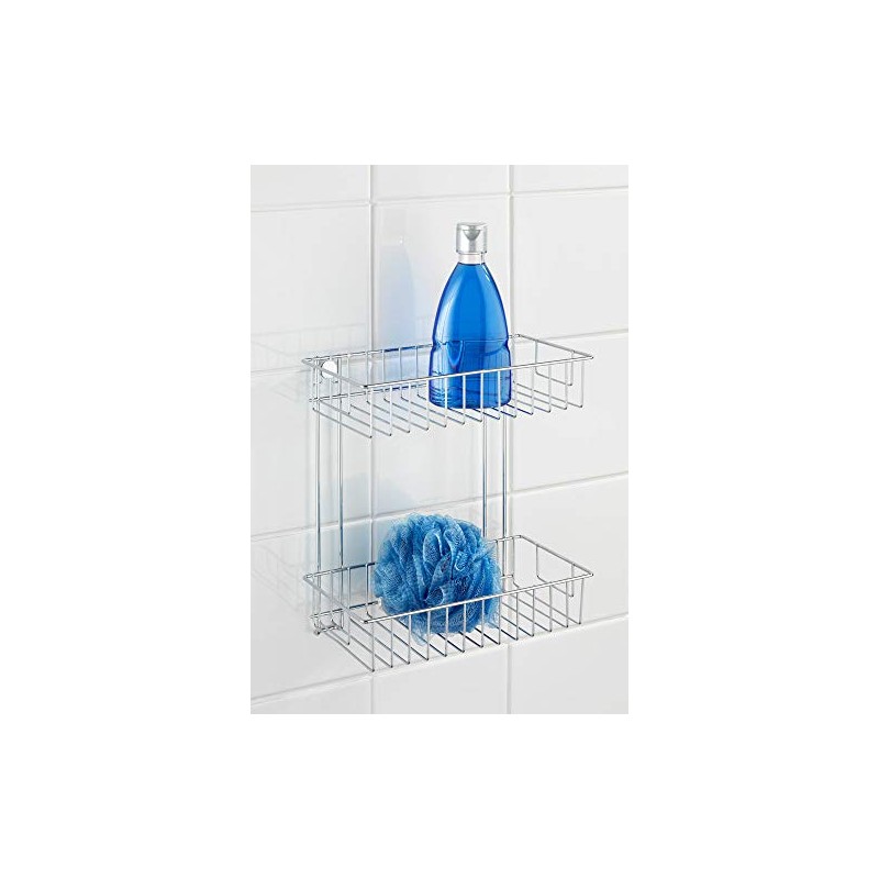 WENKO 20633100 2-Tier Wall Rack Classic - fixing without drilling,