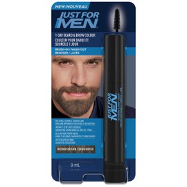 Just for men Just for Men 1-Day Beard & Brow Color, Temporary Color for Beard and Eyebrows, For a Fuller, Well-Defined Look, Up to 30 Applications, Medium Brown (1 Count)