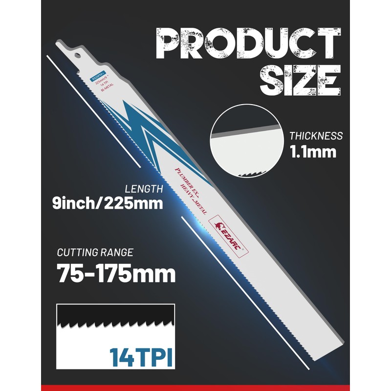 EZARC 25 Pack Bi-Metal Cobalt Reciprocating Saw Blades for Heavy