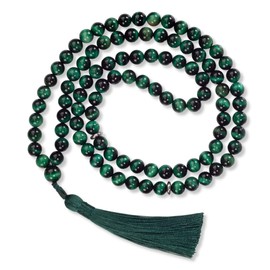 Tasbih Premium Muslim Prayer Beads Made with Natural Stone Beads for Daily Misbaha and Meditation (8mm (99 Beads), Green Tiger Eye, Dark Green)