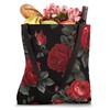 Red Roses, Vintage Flower Art Tote Bag