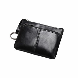 SUNTRADE Coin Purse, Leather Lychee Pattern Coin Purse Portable Zipper Mini Change Wallet Coin Pocket for Women Credit Card ID Key Headset Lipstick (Black)