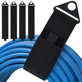 4 Pack Heavy Duty Cable Straps, Reusable Hook and Loop Cord Organizer (20")