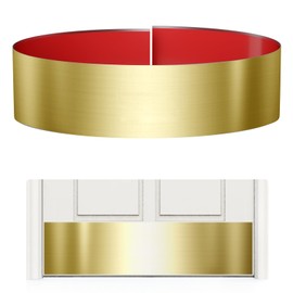Sanbege Stainless Steel Door Kick Plate, 4" x 34" Door Push Plate, Self Adhesive Kickplate for 36" Doors Interior or Exterior (Brushed Gold)