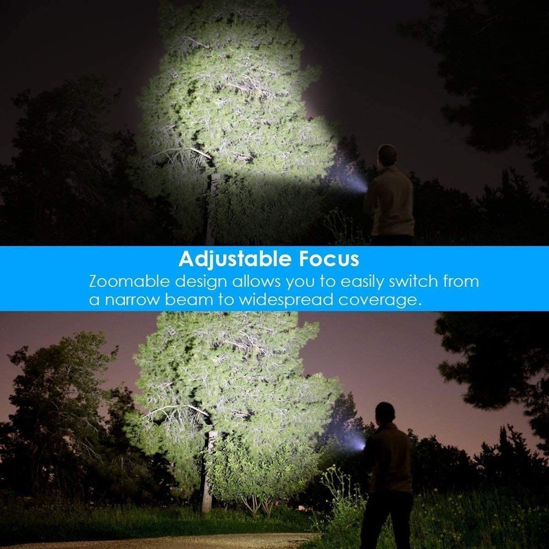 Rechargeable LED Tactical Flashlight, Pocket-Size Small LED Flashlight, 2000lm, Super