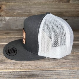 Yupoong Little Debbie Hunting Club Flatbill Snapback Leather Patch Trucker Hat