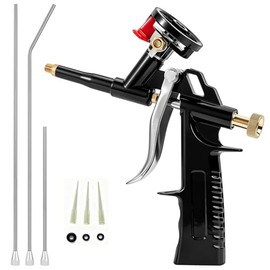 Professional Foam Spray Gun, Heavy Duty Metal Applicator with 3 Nozzles, PU Insulation Dispensing Tool for Caulking and Sealing（1+3 piece）