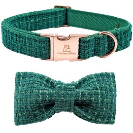 Lionheart glory Bow Dog Collar Adjustable Soft Dog Collar with Bow Tie Autumn Collar Bow Tie for Medium Dogs Pet Gift