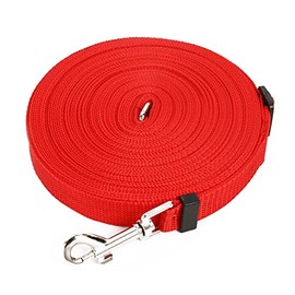 Pssopp Correa para Perros de Línea Larga, Correa Ligera para Entrenamiento de Cachorros para Perros Grandes, Senderismo, Campamento, Entrenamiento, Natación (Rojo)