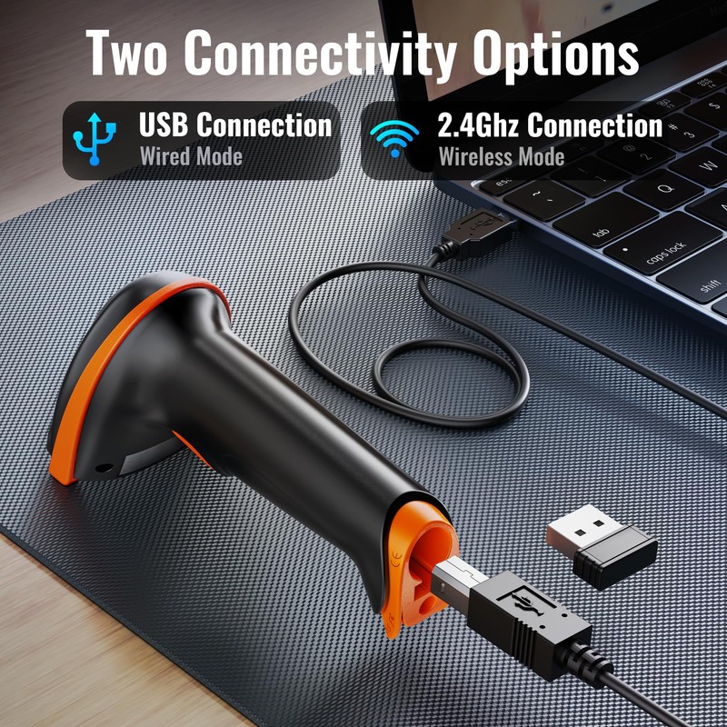 Tera 1D 2D QR Barcode Scanner Wireless and Wired with