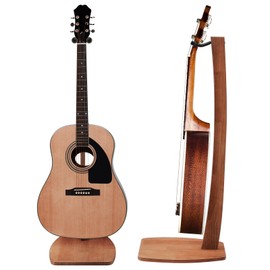 Wenqik Wood Electric Guitar Stand Solid Wooden Acoustic Handmade Guitar Holder Floor for Home Living Room Decoration