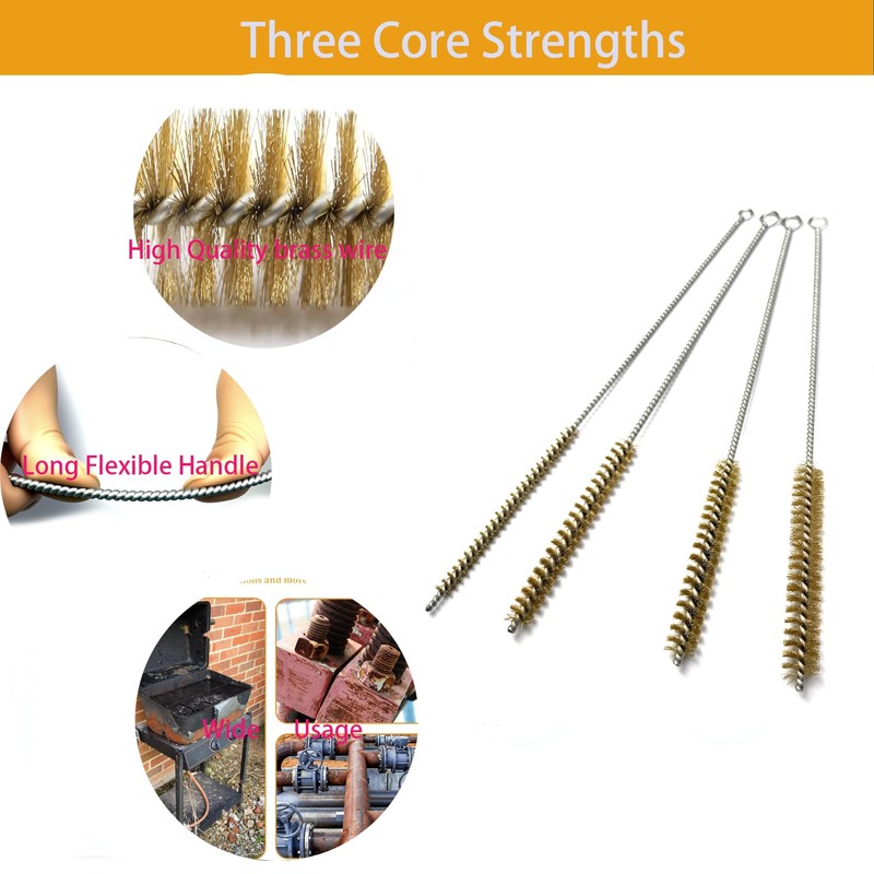 Preamer 6pcs Brass Tube Pipe Cleaners Brush Set , Multi-Functional