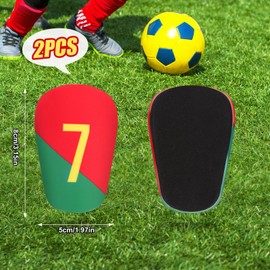 NQEUEPN Mini Espinilleras Futbol, 8x5cm Espinilleras de Futbol Adulto Protección Espinilleras Equipo para Hombres Jóvenes Adultos Mujeres Niños Niñas (Número de Uniforme Especial NO.7)