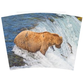 Mugzie 20 Ounce MAX Stainless Steel Travel Mug with Wetsuit Cover - Bear Fishing